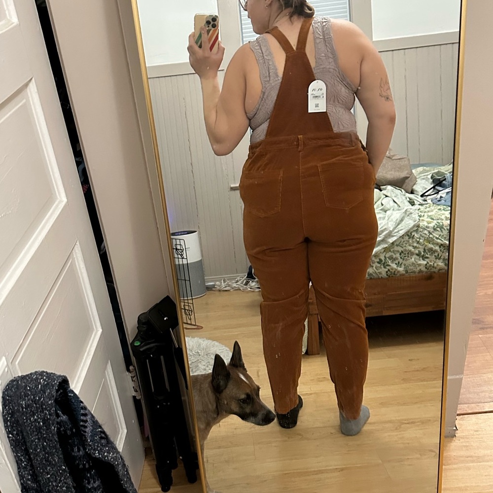 ModCloth Corduroy Rust colored Overalls - Picture 6 of 6